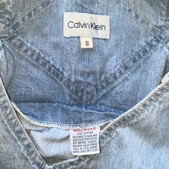 VTG Calvin Klein Romper Shortalls Denim 100% cotton S - Picture 2 of 9